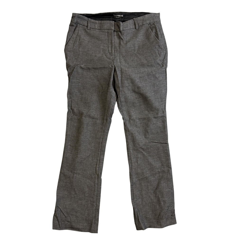 Express Columnist Pants Womens 10S Gray Twill Dress‎ Straight Leg Stretch Work